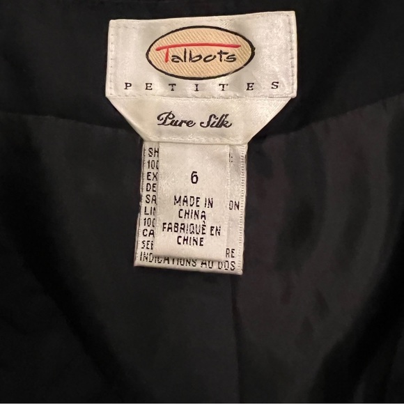 Talbots Silk Embroidered Pants Crop High Rise Black with Gold Tassels 6 Petite - Picture 4 of 5